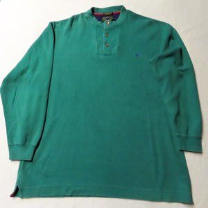 VTG 90s Alexander Julian Colours Mens Henley Sweater Shirt Size L Outdoor Heavy